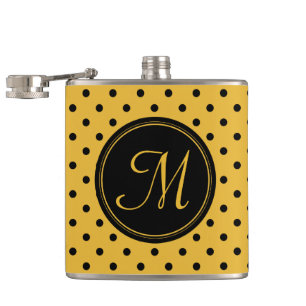 Retro Dots - Mustard&Black Custom Flask Flachmann