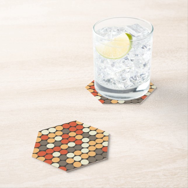 Retro dots  runder pappuntersetzer (Vor Ort)