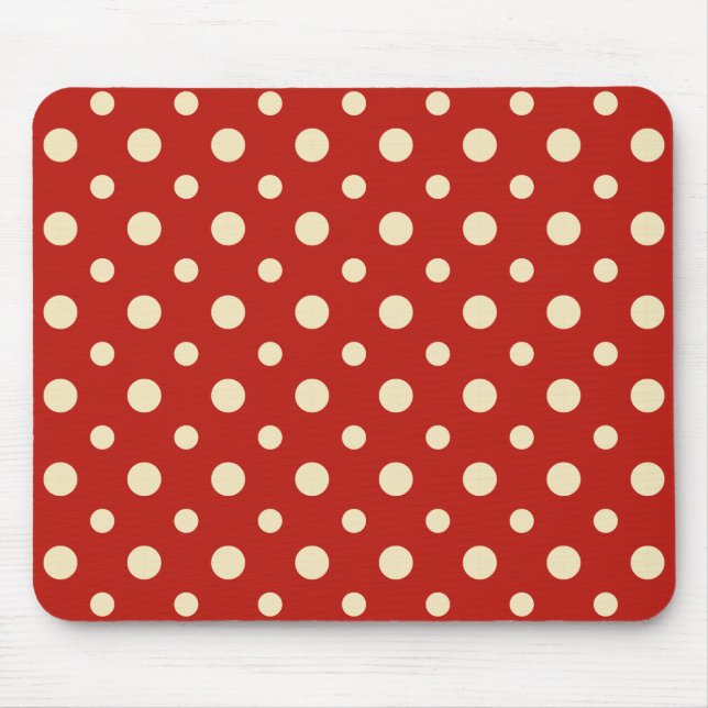 Retro Dots Vanilla & Strawberry Mousepad (Vorne)