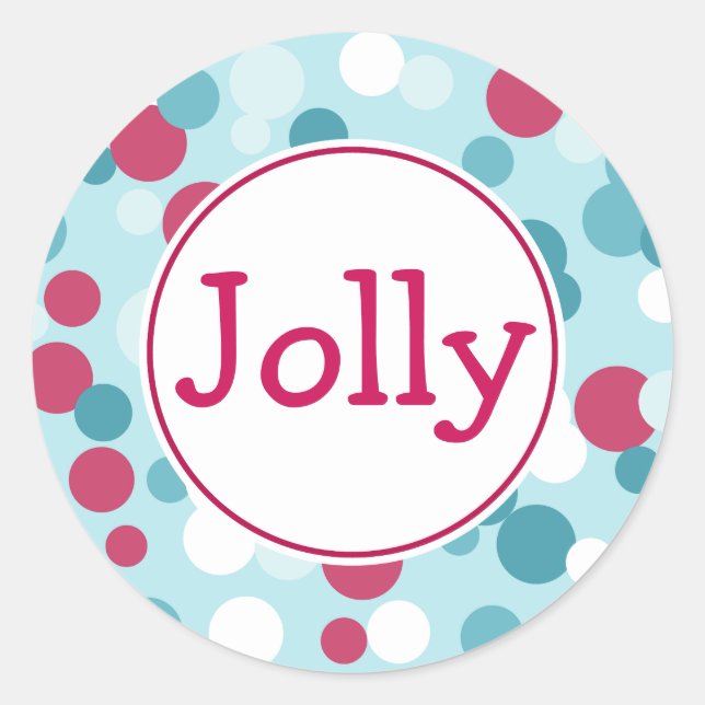 Retro Dots Weihnachtskleber Runder Aufkleber (Vorderseite)