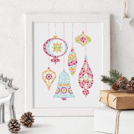 Retro Dots Weihnachtsschmuck Fotodruck