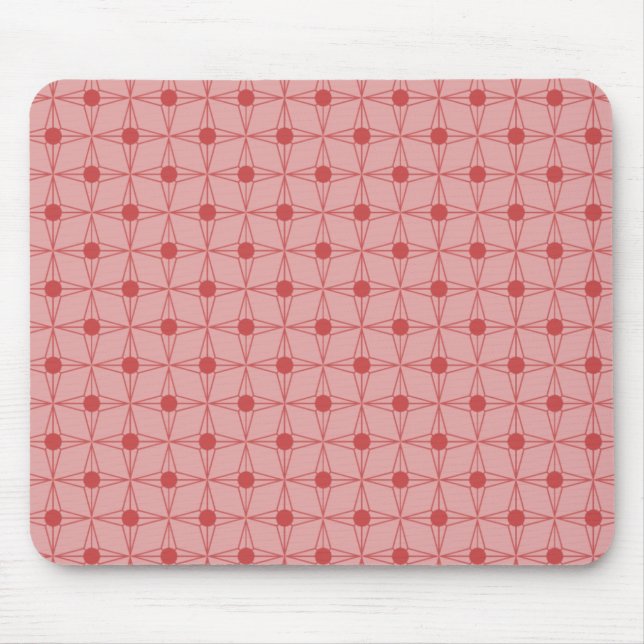 Retro Dotted Star Mousepad, rot Mousepad (Vorne)