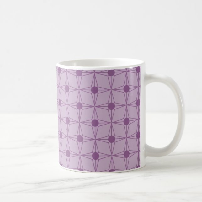 Retro Dotted Star Tasse, Lila Kaffeetasse (Rechts)