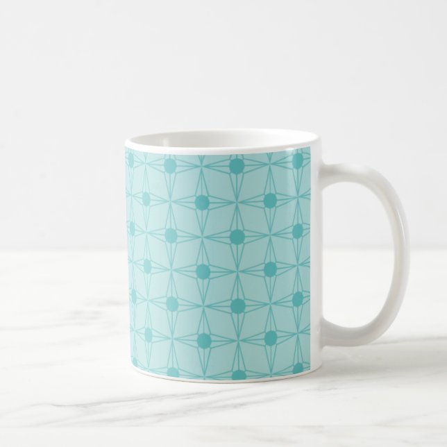 Retro Dotted Star Tasse, Türkis Tasse (Rechts)