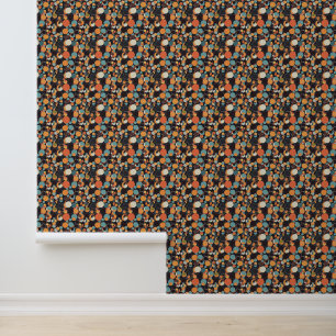 Retro Dotty Pattern: Ein Nostalgischer Gott in der Tapete