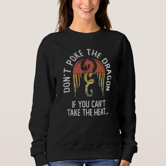 Retro-Drache fliegendes Fabelwesen Sweatshirt (Vorderseite)