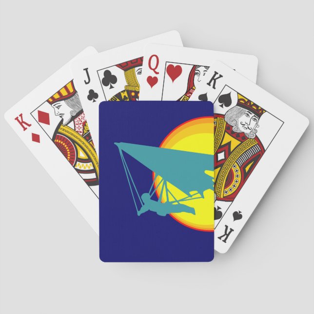 Retro-Drachengleiter Spielkarten (Rückseite)