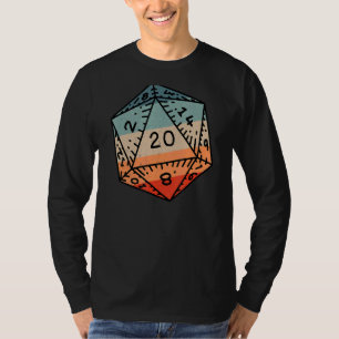 Retro Dragon Dungeon Dice D20 Dice Art Rpg Gamer T-Shirt
