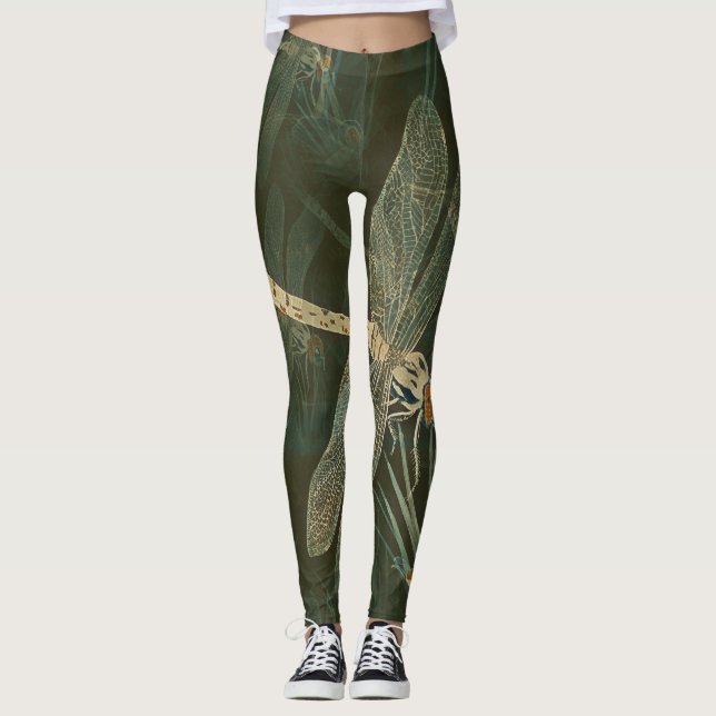 Retro Dragonflies Leggings (Vorderseite)