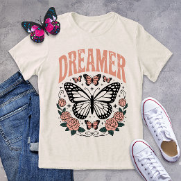 Retro-Dreamer-Schmetterling und Rosen T-Shirt Tri-Blend Shirt