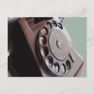 Retro-Drehwählscheibentelefon im Vintage-Design Postkarte