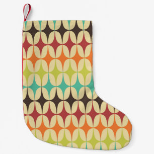 Retro Dreiecke: Geometrisches Muster Throwback Kleiner Weihnachtsstrumpf