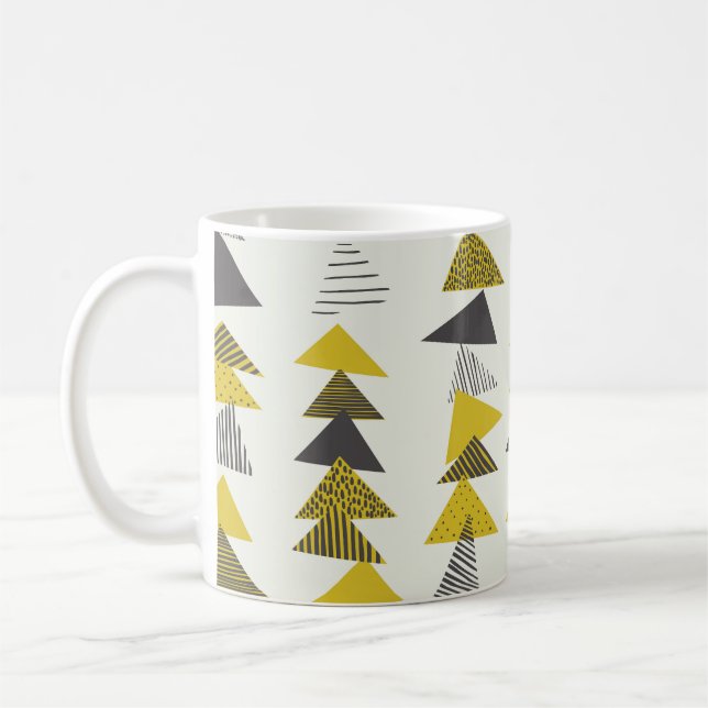 Retro Dreiecke: Variiertes Nahtloses Muster. Kaffeetasse (Links)