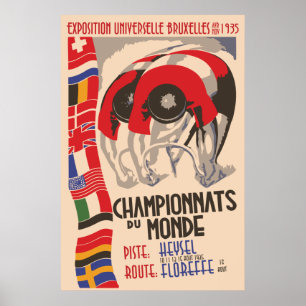 Retro Dreißigerjahre Kunst-Deko-Entwurfsradfahren Poster