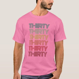Retro DRITTEN Vintag 30. Geburtstag Hallo 30 Thirt T-Shirt
