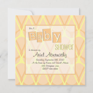 Retro Drop Baby Shower Einladungen - Orange