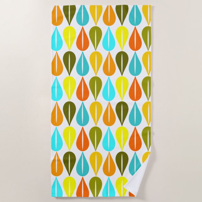Retro-Droplets Strandtuch (Vorderseite)