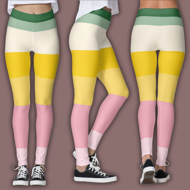 Retro Druck | Farbbblock Leggings (Von Creator hochgeladen)