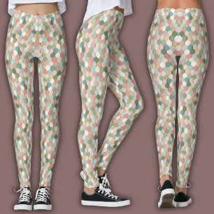 Retro Druck Honigwabe Leggings