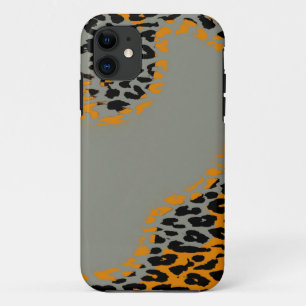 Retro-Druck in schwarz und gelb Leoparden auf grau Case-Mate iPhone Hülle