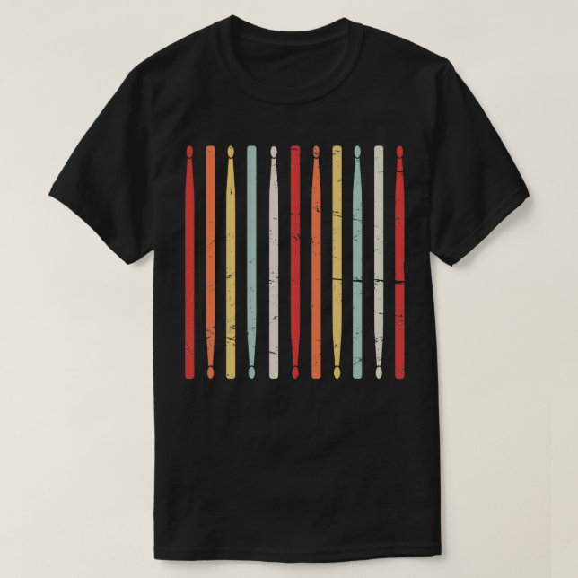 Retro Drum Sticks Marching Band Schlagzeug T-Shirt (Design vorne)