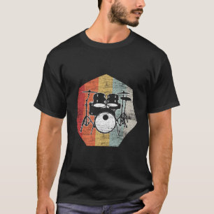 Retro Drummer Music Instrument Gift Drums T-Shirt