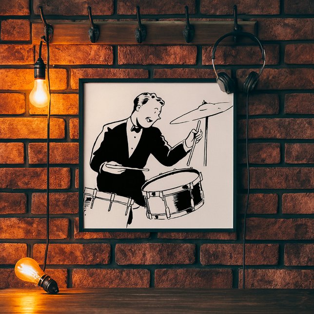 Retro Drummer Poster (Von Creator hochgeladen)