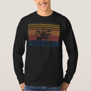 Retro Drummer Vintag Drum Set Drum Player Cool Mu T-Shirt