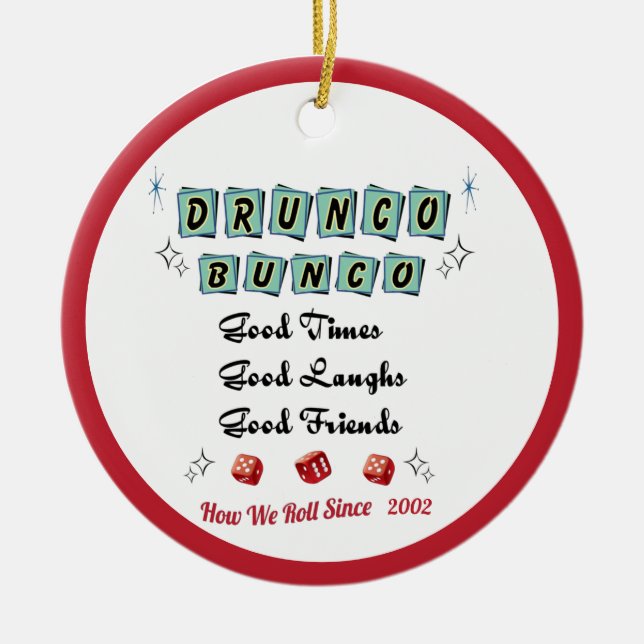 Retro Drunko Bunco Keramik Ornament (Vorne)