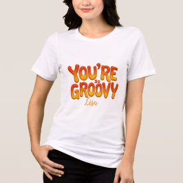 Retro Du bist so groovy personalisierter Name 70er Tri-Blend Shirt