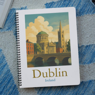 Retro Dublin Irland Reisen Vintage Kunstwerke Notizblock