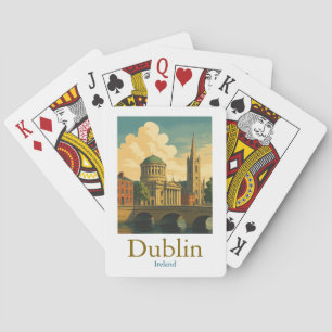 Retro Dublin Irland Reisen Vintage Kunstwerke Spielkarten