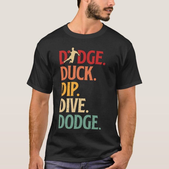 Retro Duck Dip Funny Dodgeball Team Player Ba T-Shirt (Vorderseite)