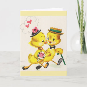 Retro Duckling Jubiläum oder Hochzeitskarte Karte