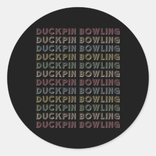 Retro-Duckpin-Bowling Wiederholend Vintage-Bowler Runder Aufkleber