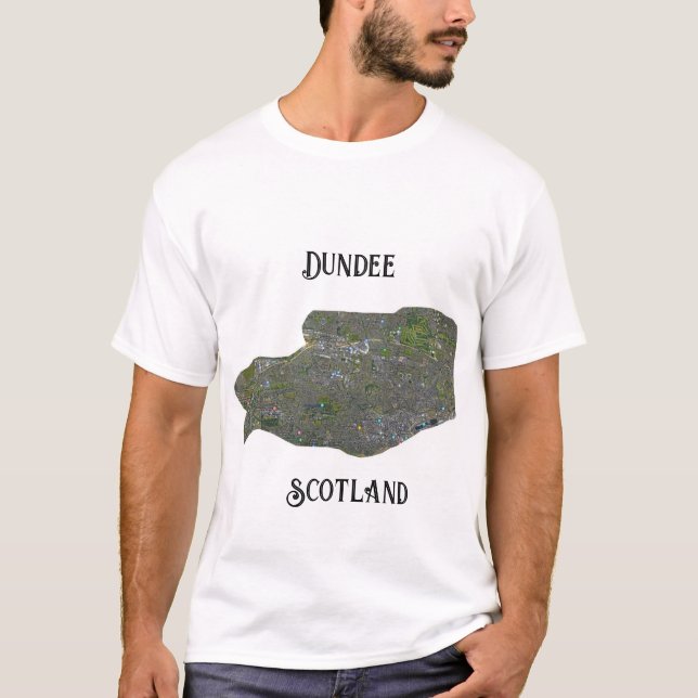 Retro Dundee Scotland Map Gift T Shirt (Vorderseite)