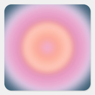 Retro dunkelblaue und rosa Abstrakte Aura Quadratischer Aufkleber