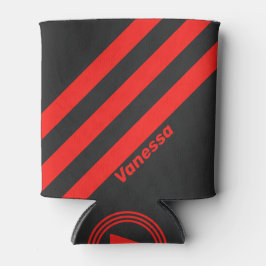 Retro Dunkle drei Streifen mit Namen Dosenkühler