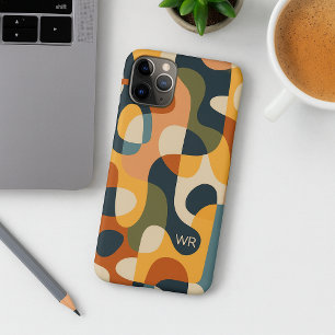 Retro-Dunkle-Farben Amorphe Formen Kunstmuster iPhone 16 Pro Max Hülle