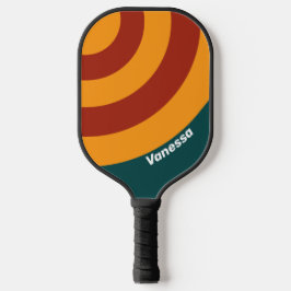 Retro Dunkler Aquamariner Splash Circle Streifen m Pickleball Schläger