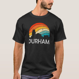 Retro Durham Skyline Vintager Urban Wolkenkratzer T-Shirt