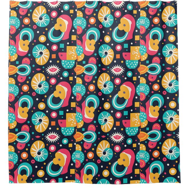 Retro-Duschvorhang Duschvorhang (Vorderseite)