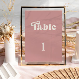 Retro Dusty Rose Wedding Tischnummer