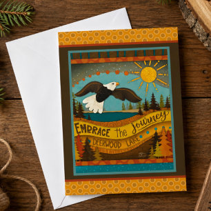 Retro Eagle Lake Zitat Buntes Flachkarte Dankeskarte