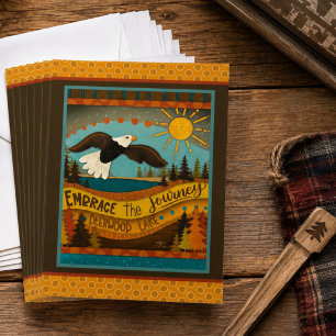 Retro Eagle Lake Zitat Buntes Flachkarte Mitteilungskarte