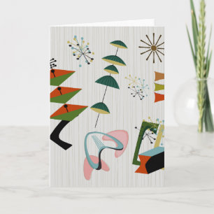 Retro Eames-Ära atomarinspiriertes Karte