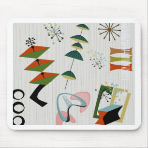 Retro Eames-Ära atomarinspiriertes Mousepad