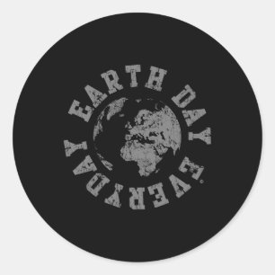 Retro Earth Day Alltägliches Klima Cha Runder Aufkleber