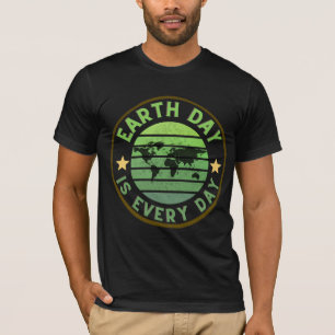 Retro Earth Day ist jeden Tag Vintage-Abzeichen-T- T-Shirt