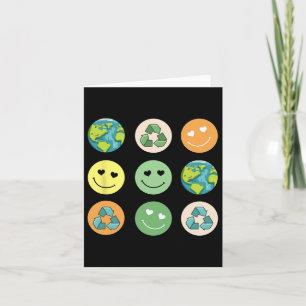Retro Earth Day Smile Reduzieren Wiederverwendung Karte